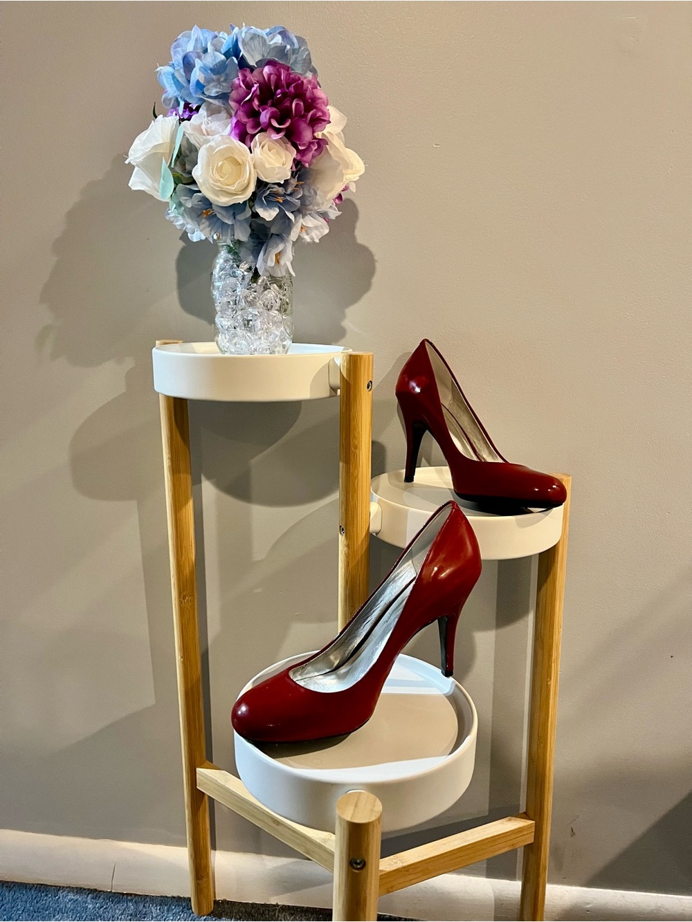Jessica Simpson Burgundy Patent Stiletto Heels
